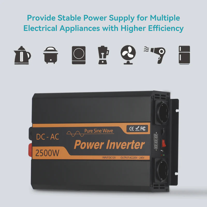 2500W DC 12V AC 220V EU Power Inverter