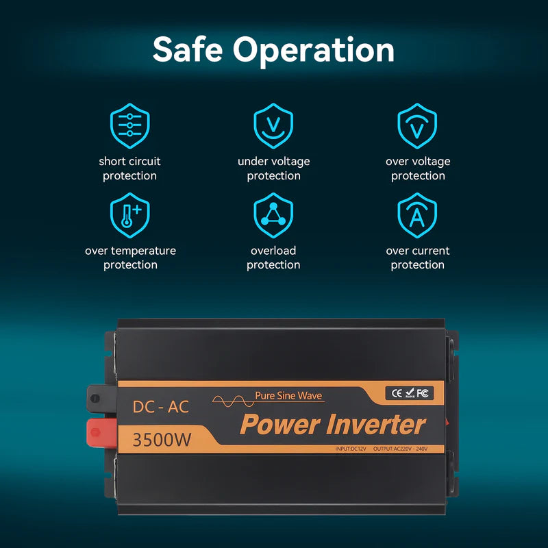 3500W DC 12V AC 220V EU Power Inverter