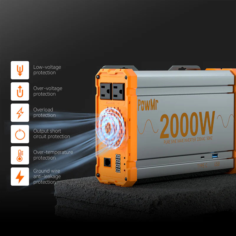 2000W DC 12V AC 220V EU Power Inverter