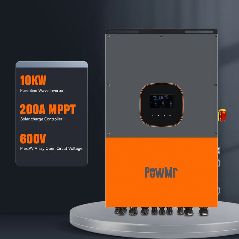 10KW 48Vdc Hybrid Inverter 110V/208V/240Vac Split Phase Supports 6 Units in Parallel