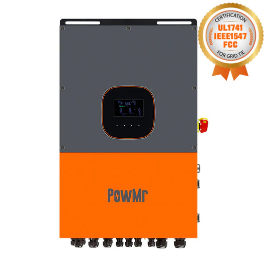 10KW 48Vdc Hybrid Inverter 110V/208V/240Vac Split Phase Supports 6 Units in Parallel